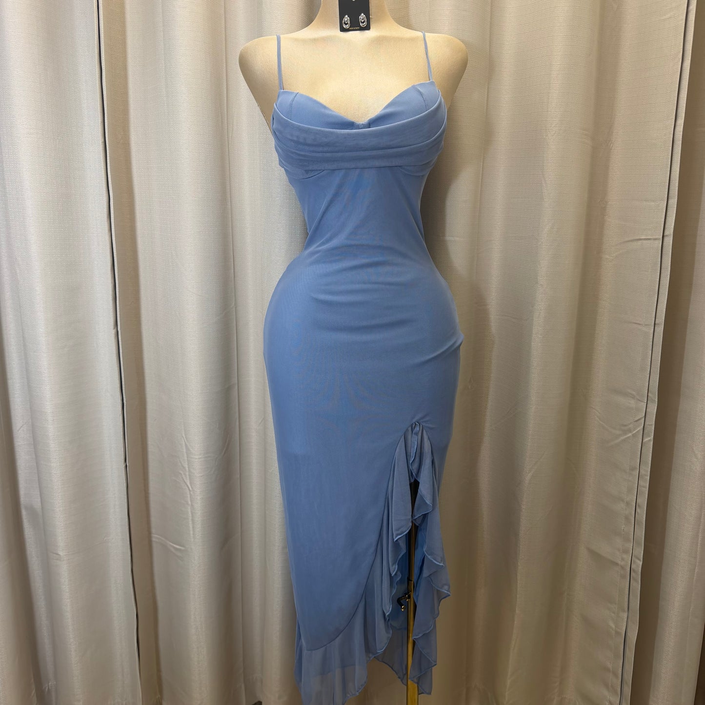 Mismaloya Mesh Dress-Blue