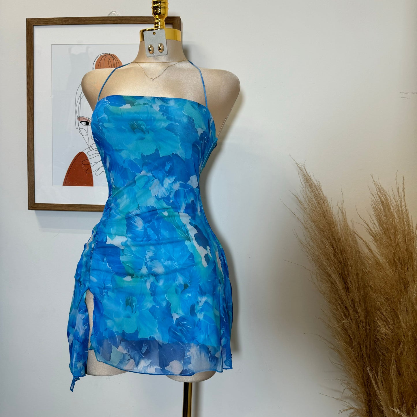 Ay Mama Mesh Dress-Blue