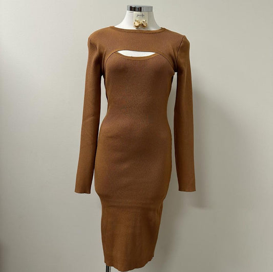 Helen Sweater Dress PL - Brown