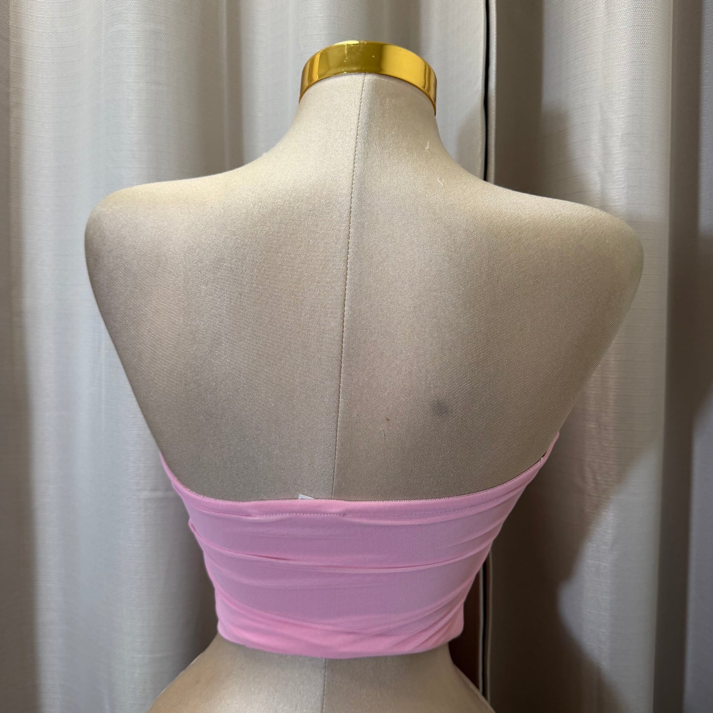 Flower corset strapless Top-Pink