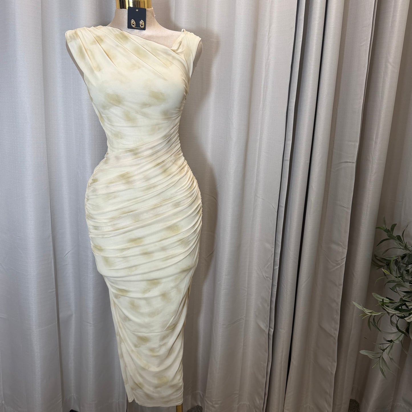 Luxi Dress-yellow/White
