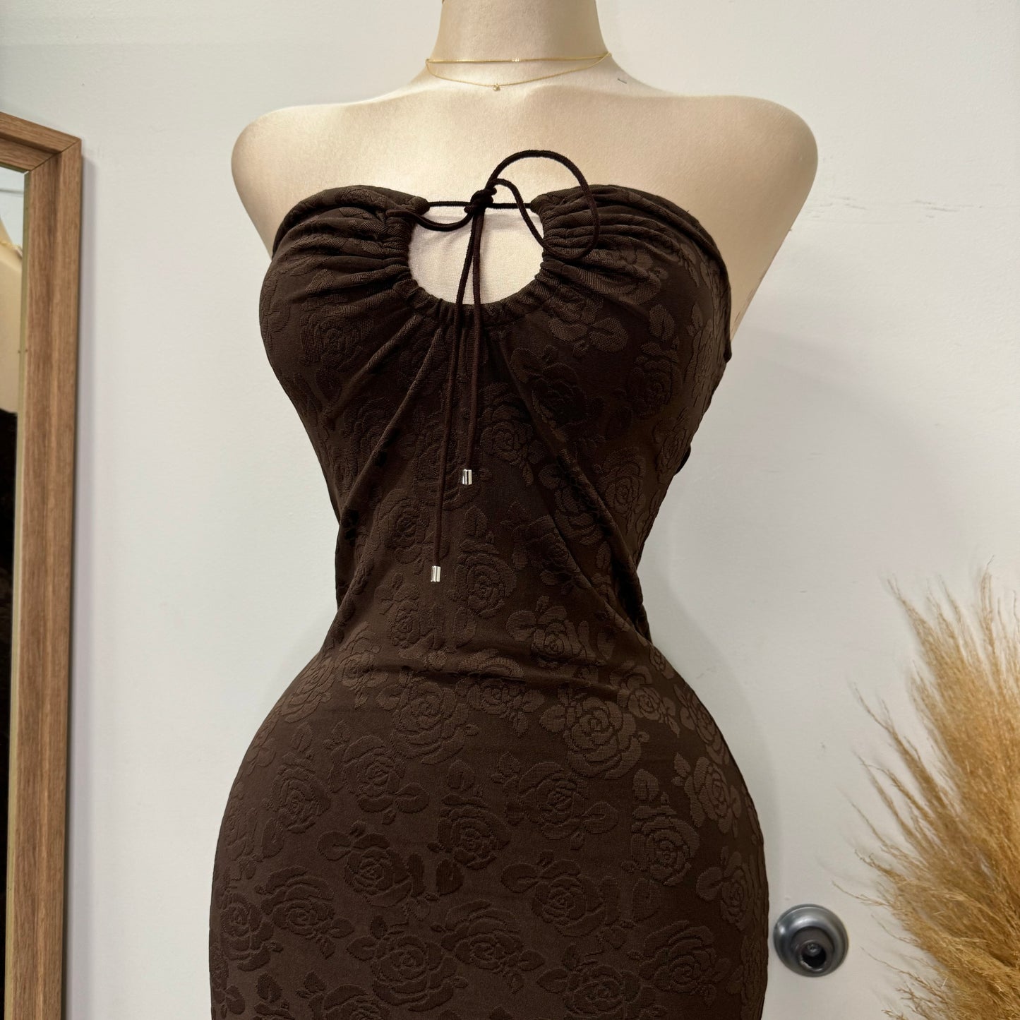 Alerth Tube Mini Dress-Brown
