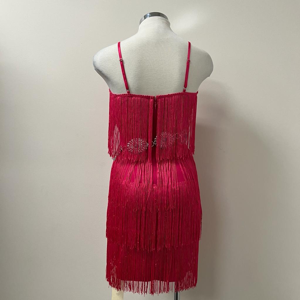 Ruby Fringe Dress -Hot Pink