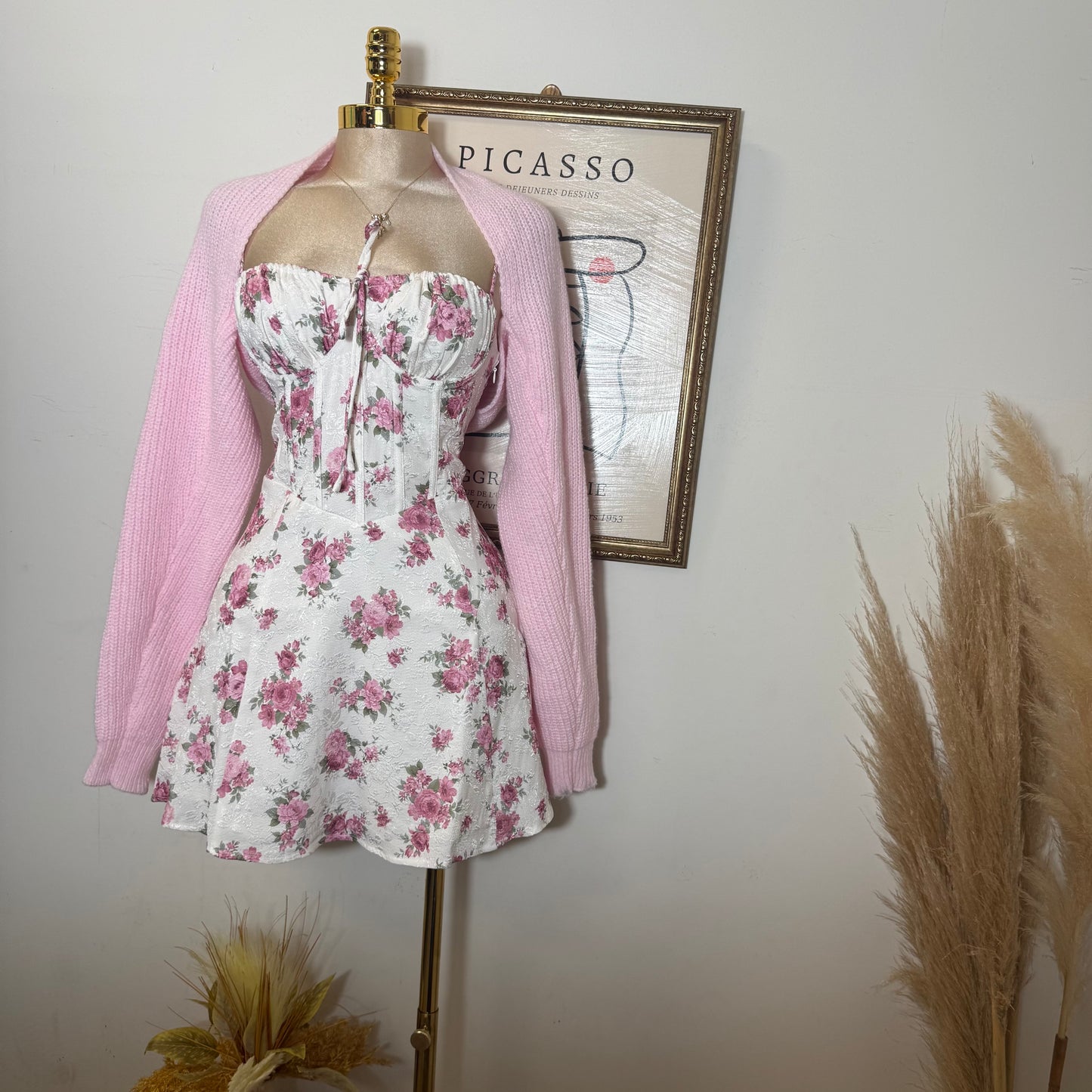 Flower Jacquard Print-Ivory
