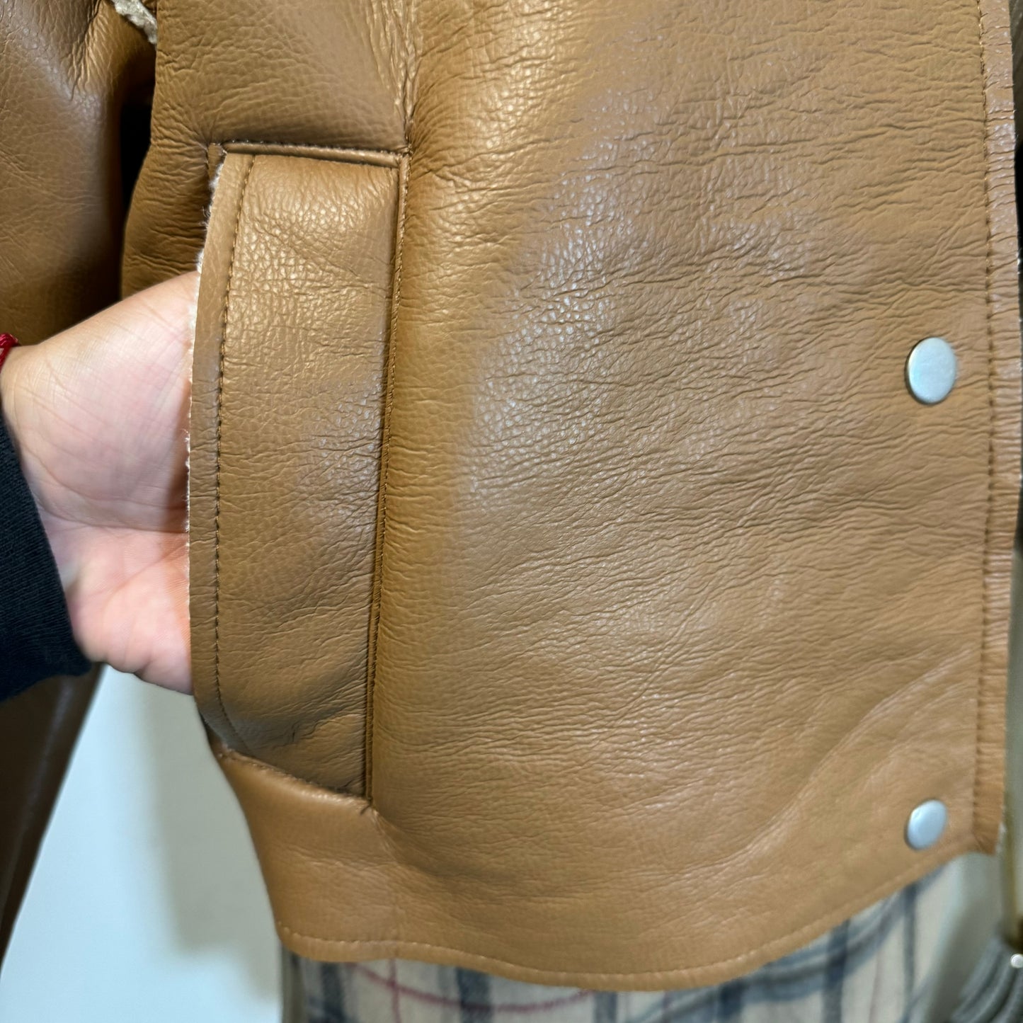 Tu Faux Leather Jacket -Camel