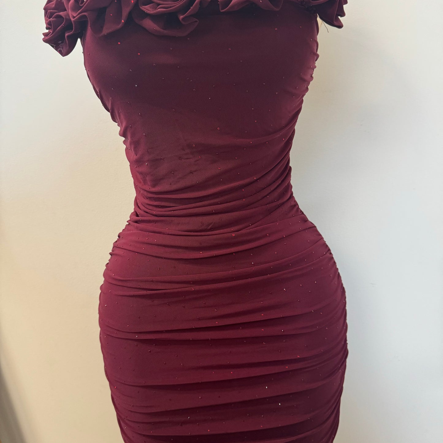 Audrina Dress-Burgundy