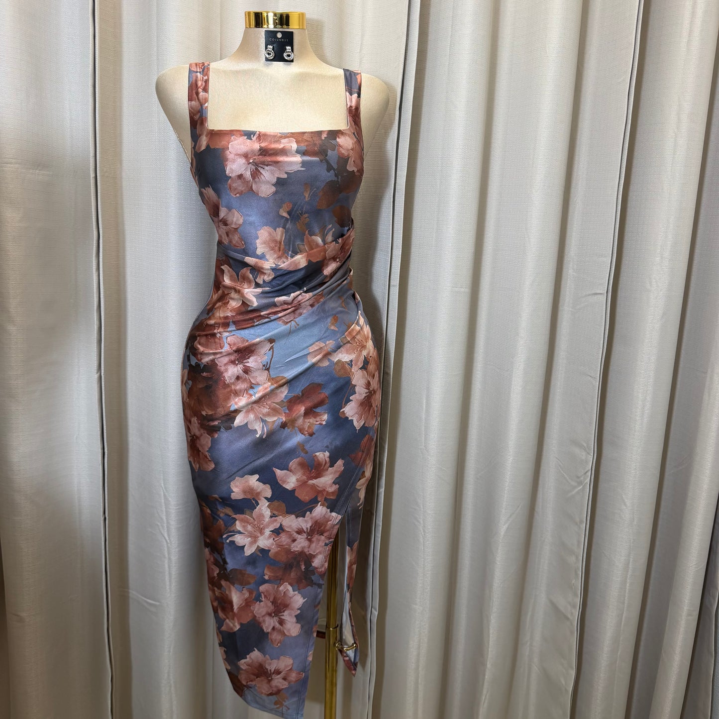 Isabella Midi Dress-Grey