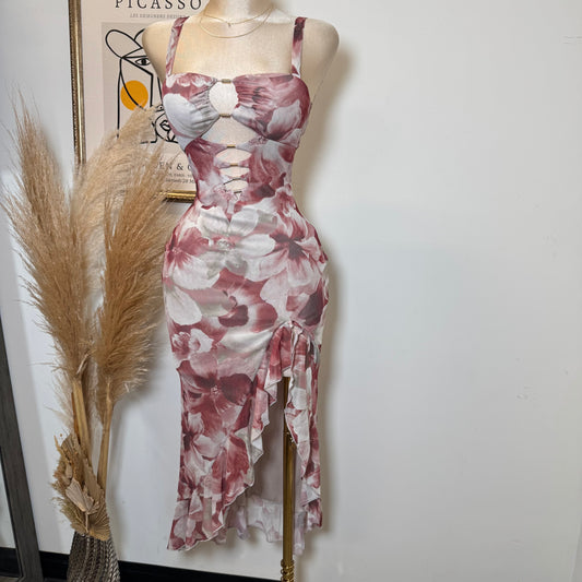 Karol Dress-Red/Beige