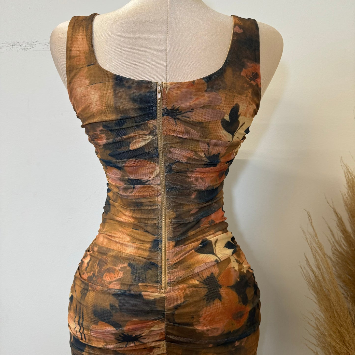 Azary Midi Dress-Brown