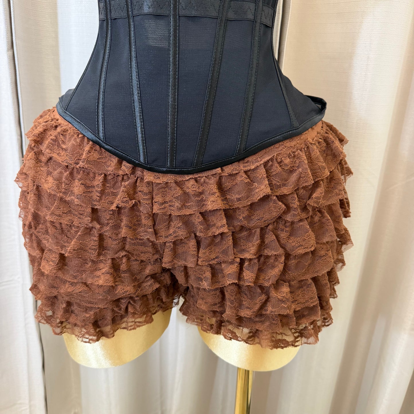 PL-Ruffle Shorts-Brown