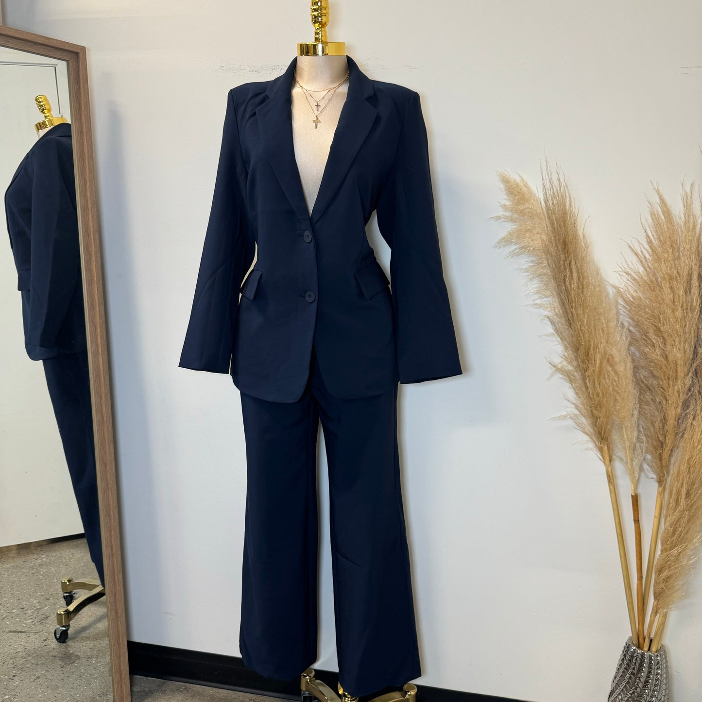 Boss Lady Pant Suit-Navy