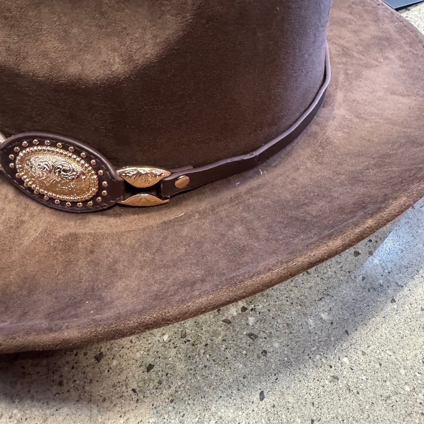 Brown Hat With Gold and Brown Belt around-Brown