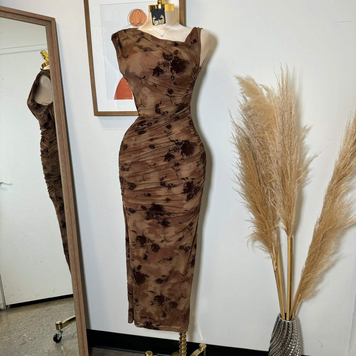 Luxi Dress-Multi Brown