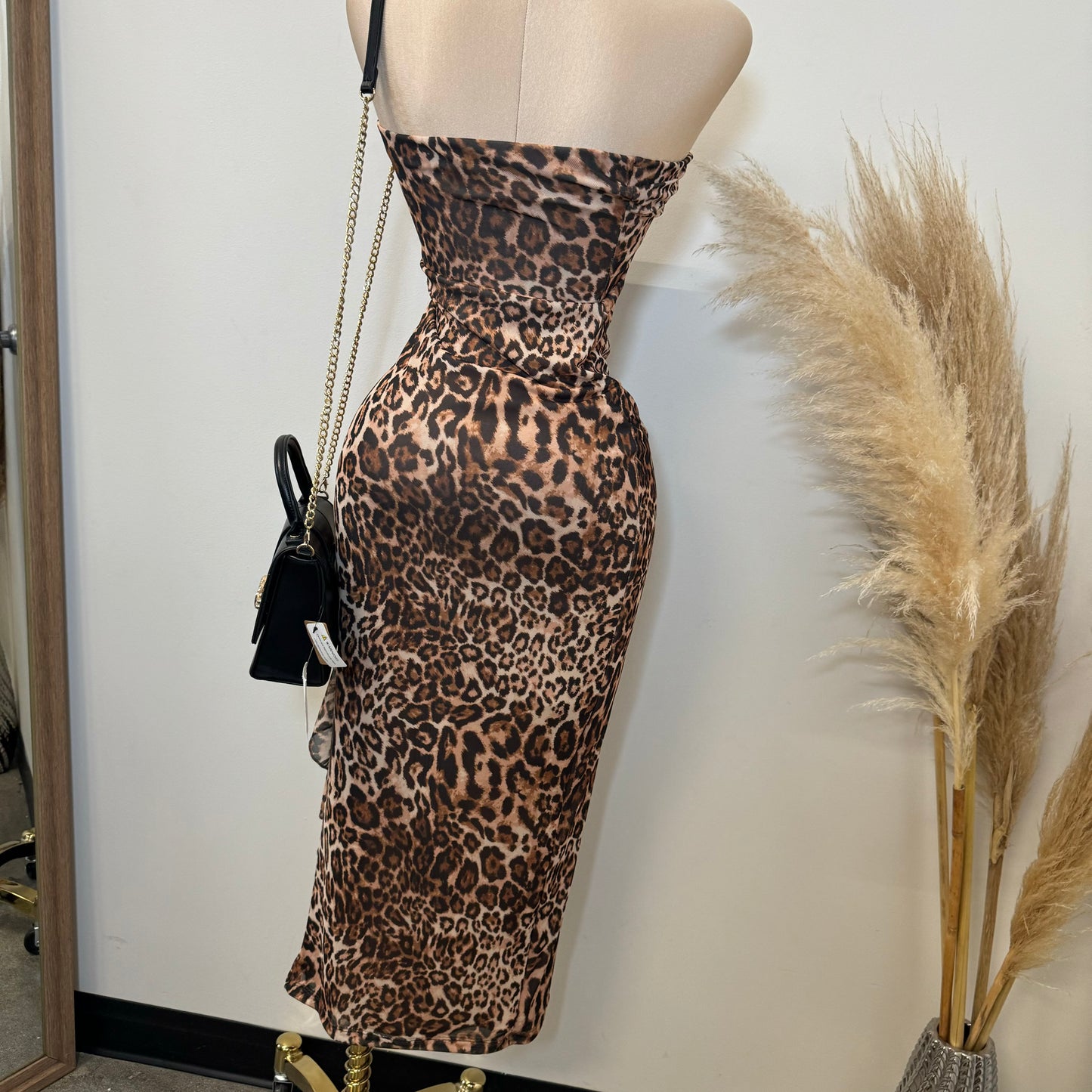 Libra Mesh Dress-Leopard