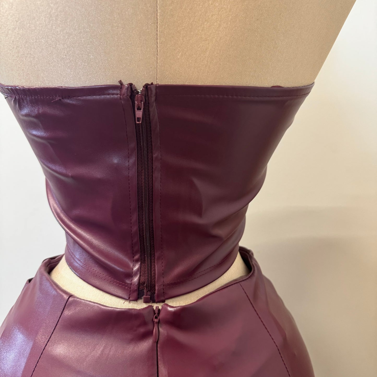 Cherry Lady Leather Set-Burgundy