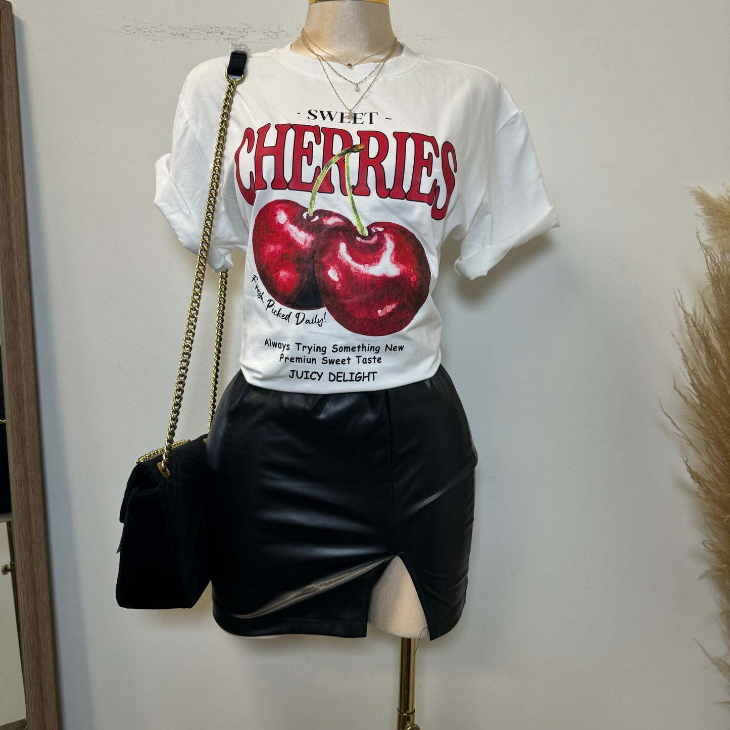 Sweet Cherries Top-White