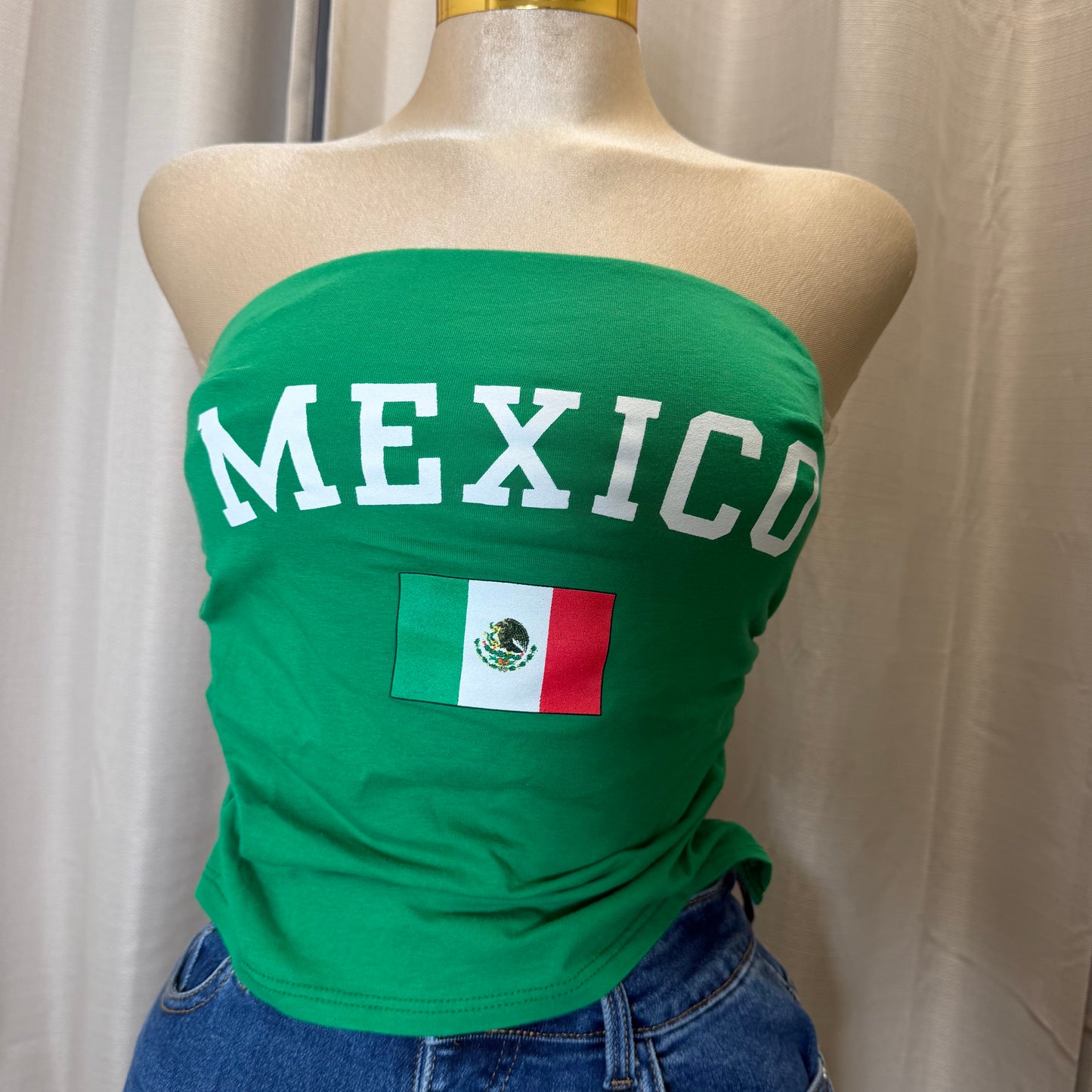 Tube Mexico Strapless Top-Green