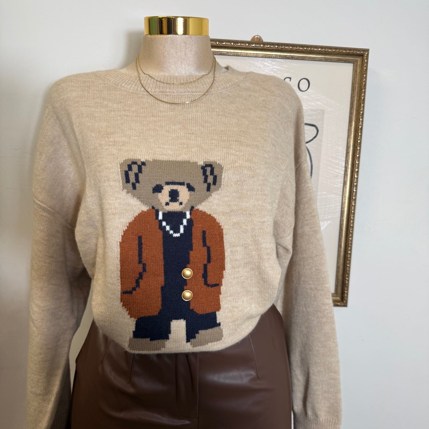 Bear Sweater PL -Taupe