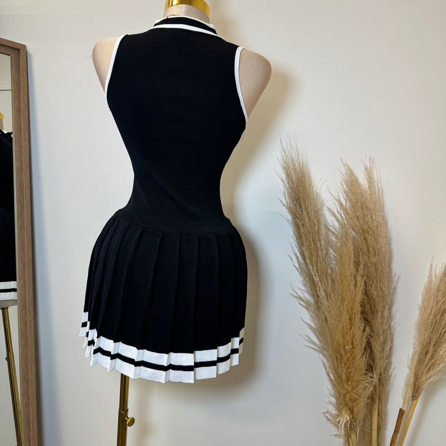 Tennis Dress-Black/White