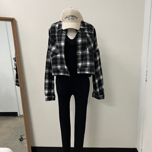 Flannel Crop Jacket