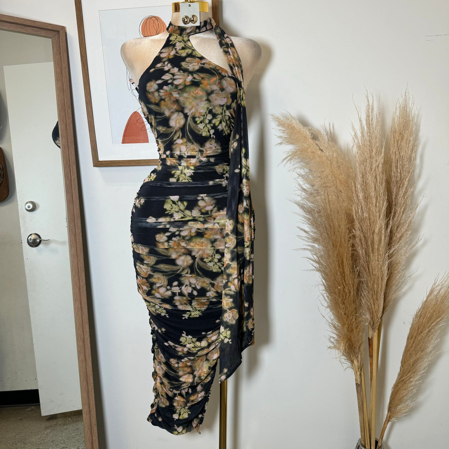 Evonne Dress-Floral Black