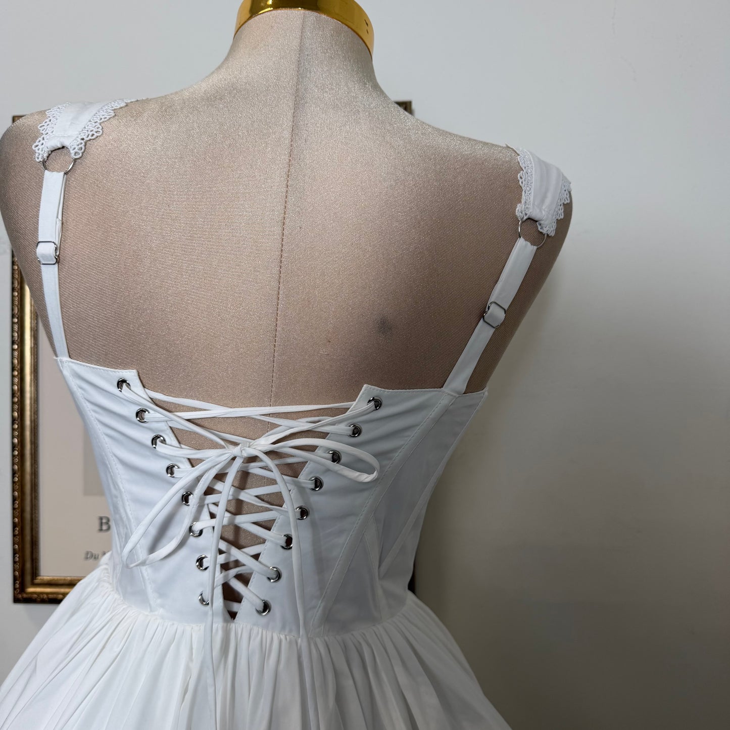 Poplin Strap Mini Dress-Off White