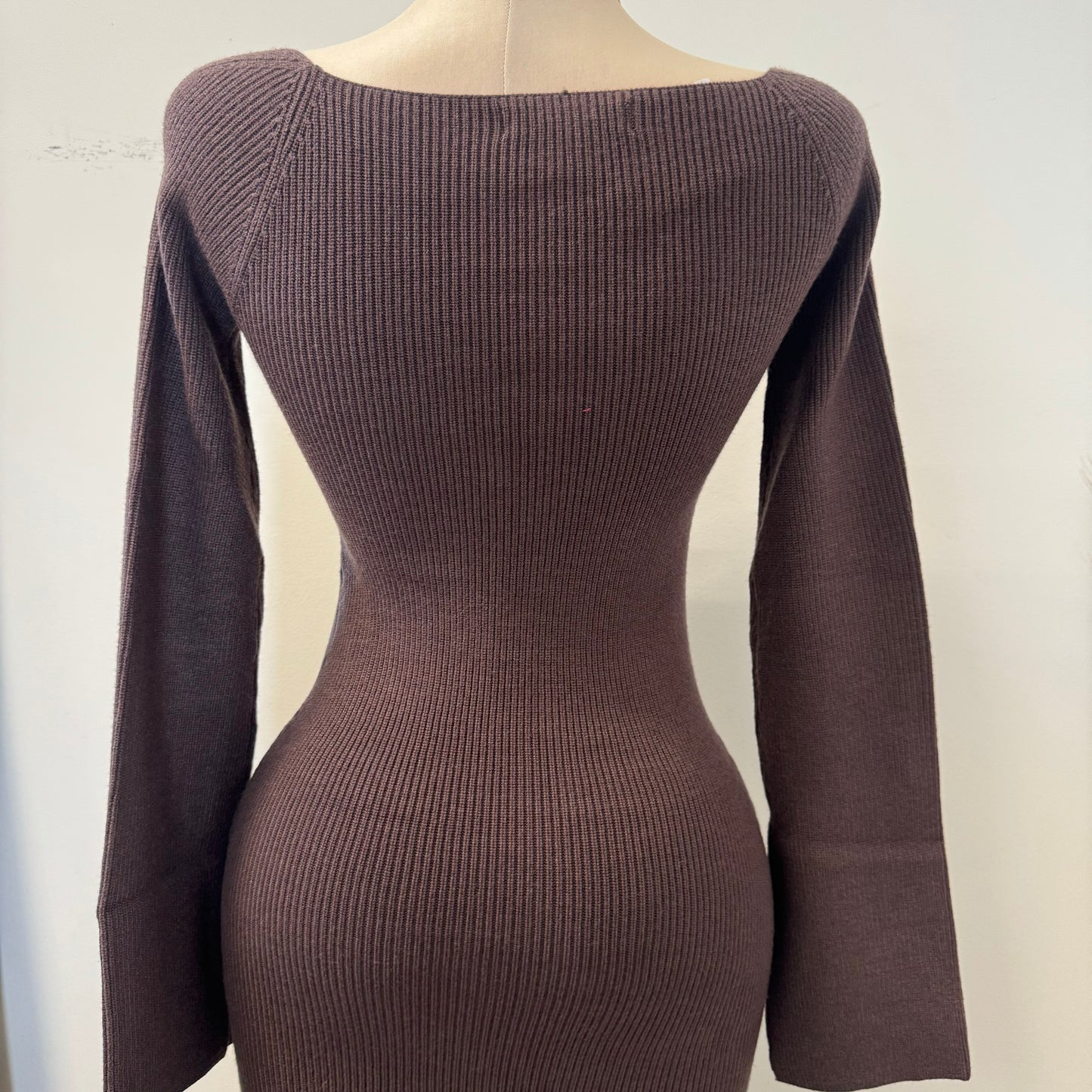 Jovana Sweater Dress-Brown