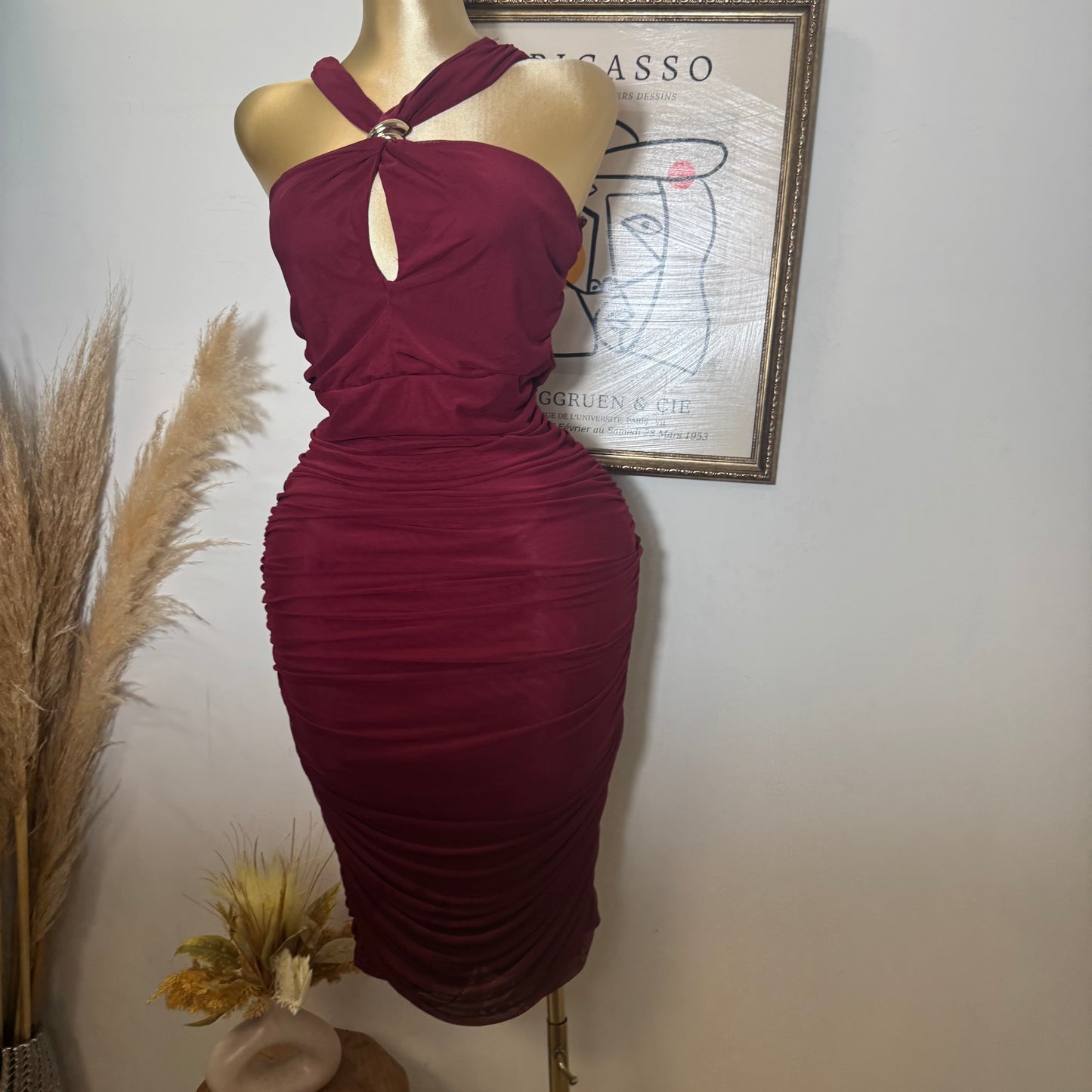 Inara Plus size Dress-Burgundy