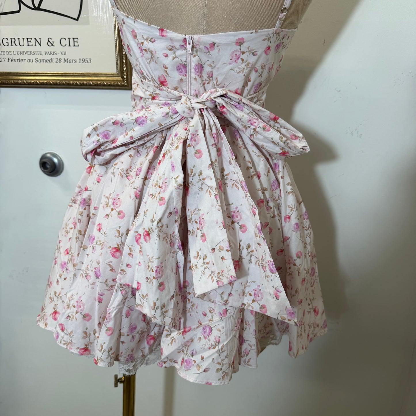 Rosa Flower Poplin Dress-Pink
