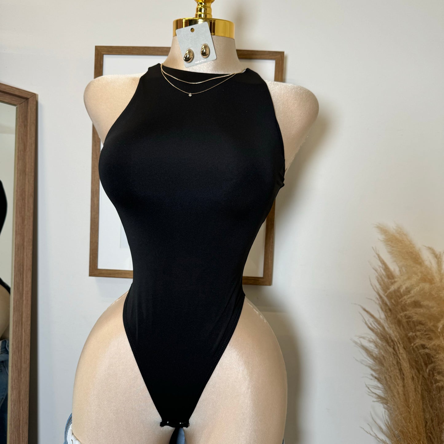 Contour Double Layered 90s Bodysuit-Black