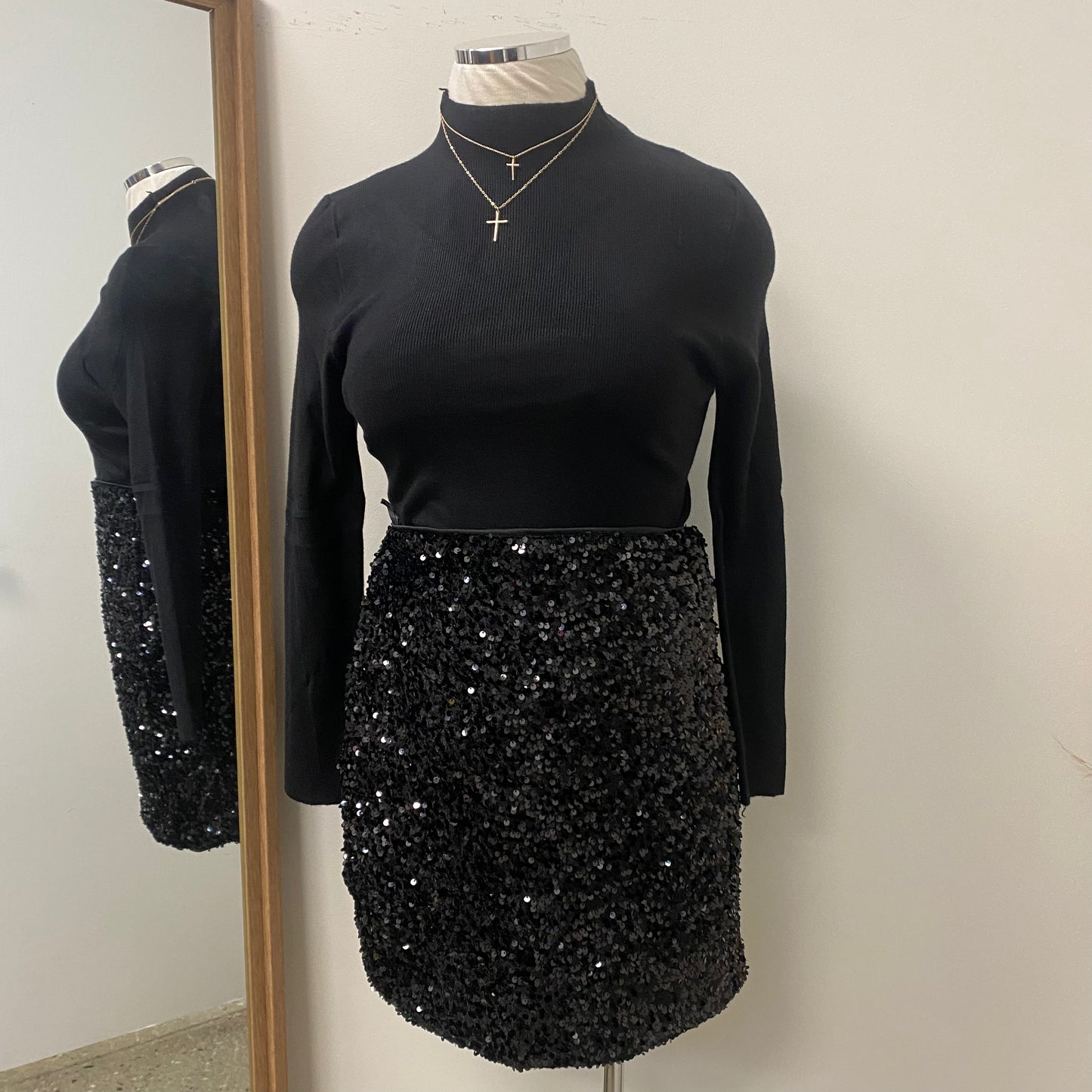 Sequin Skirt PL-Black