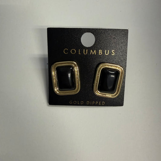 Gold Plated Black Earrings-Black