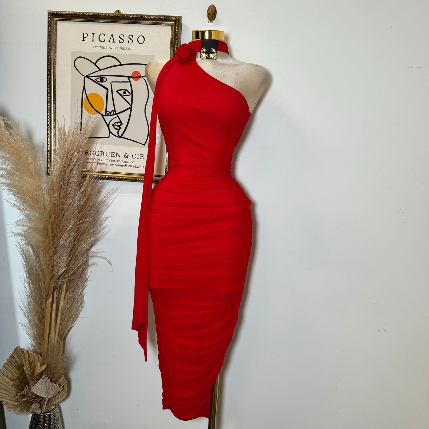 Evonne Rose Dress-Red