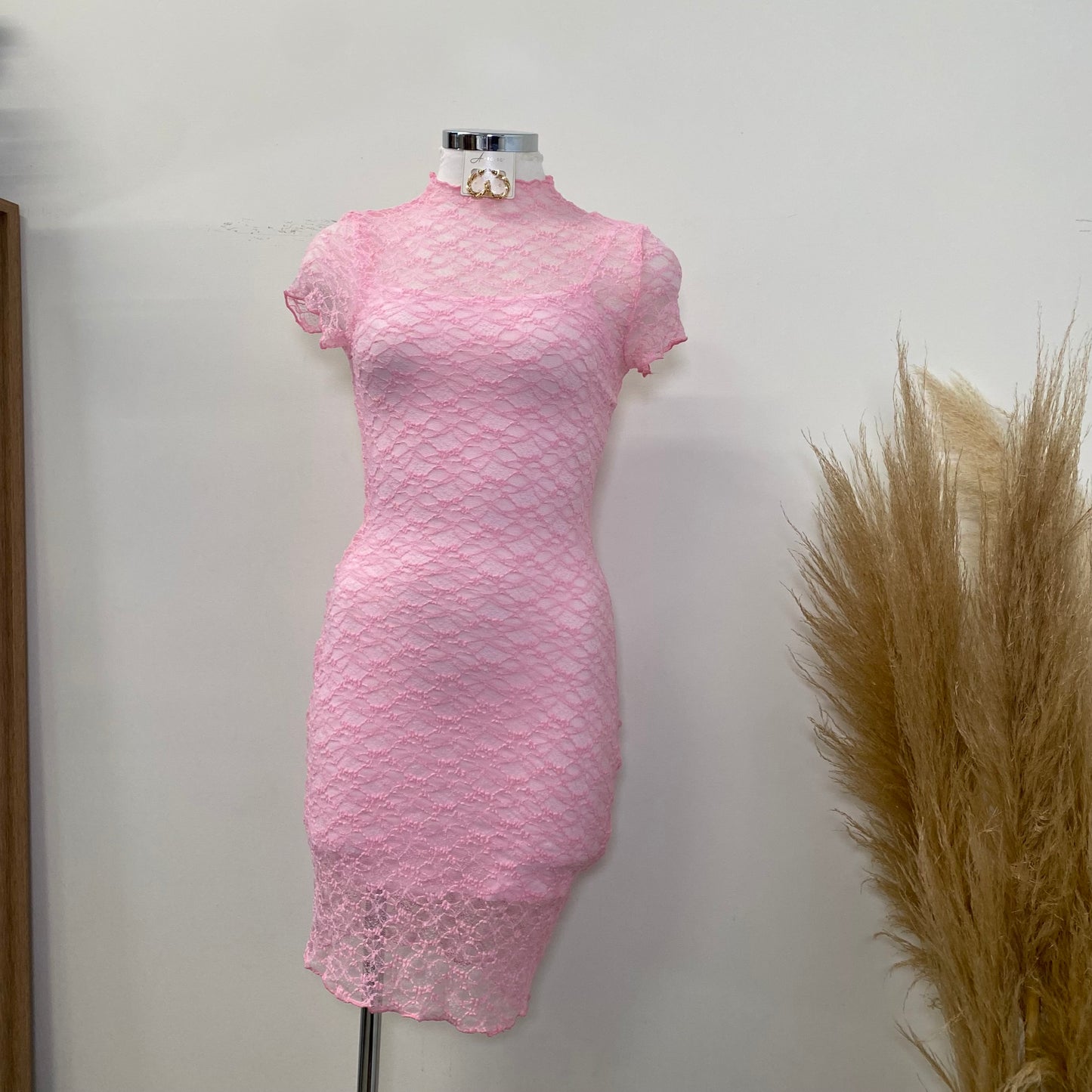 Babe Lace Dress-Soft Pink