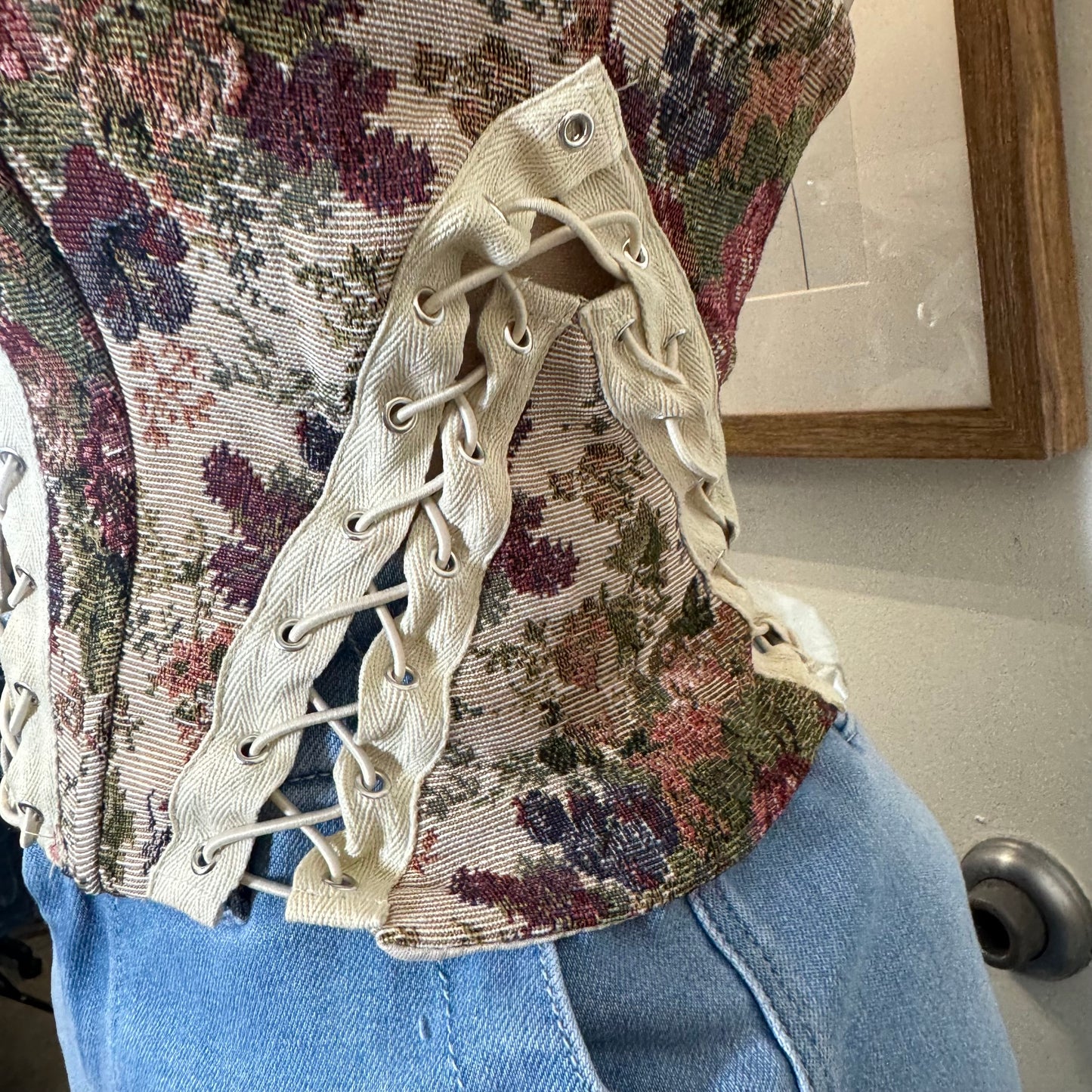 Rose Tie Side Bustier Corset-Multi
