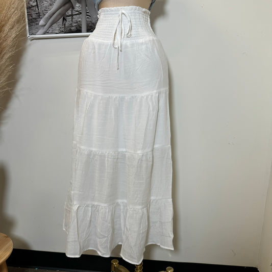 Maxi Long Skirt-White