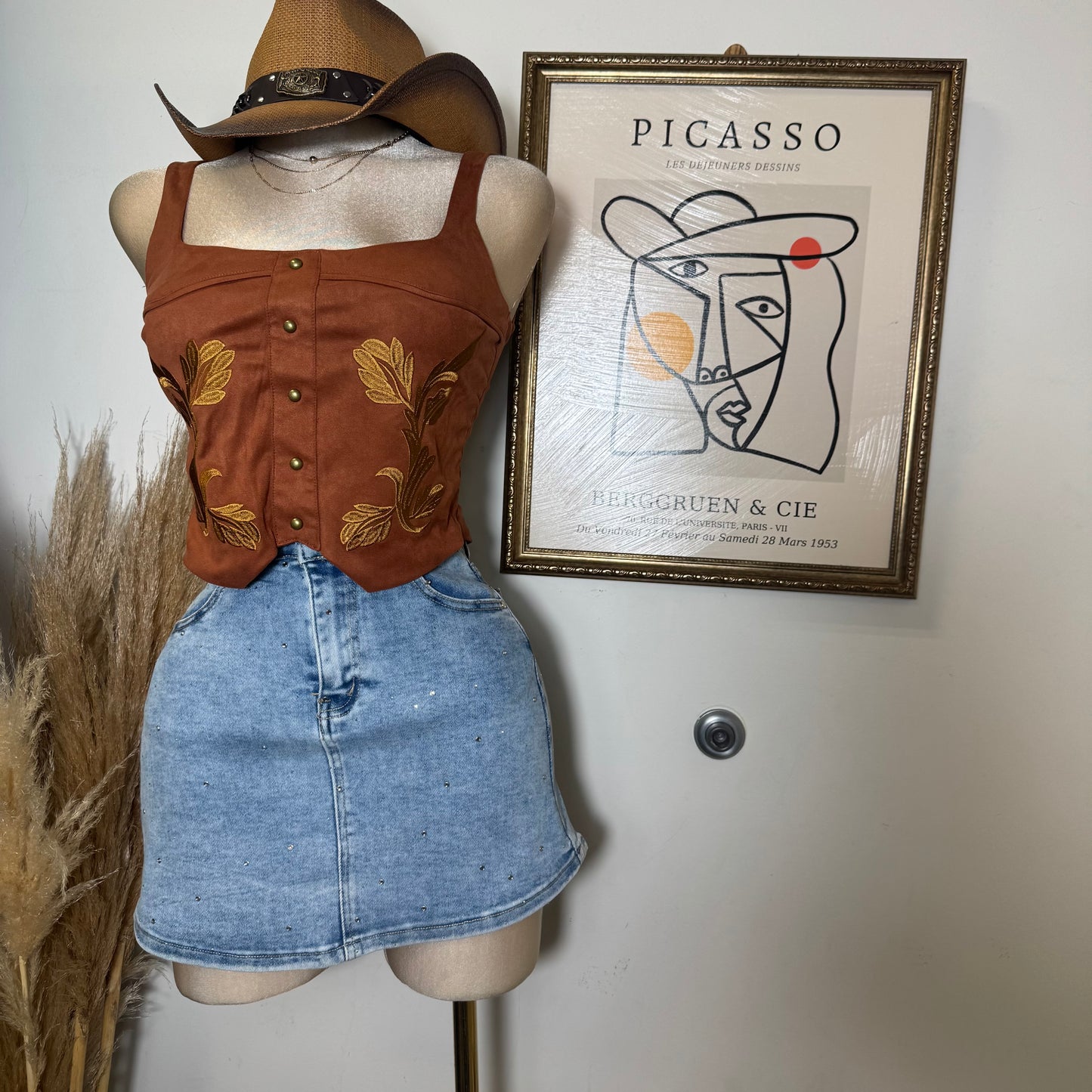 Western corset Top- rust