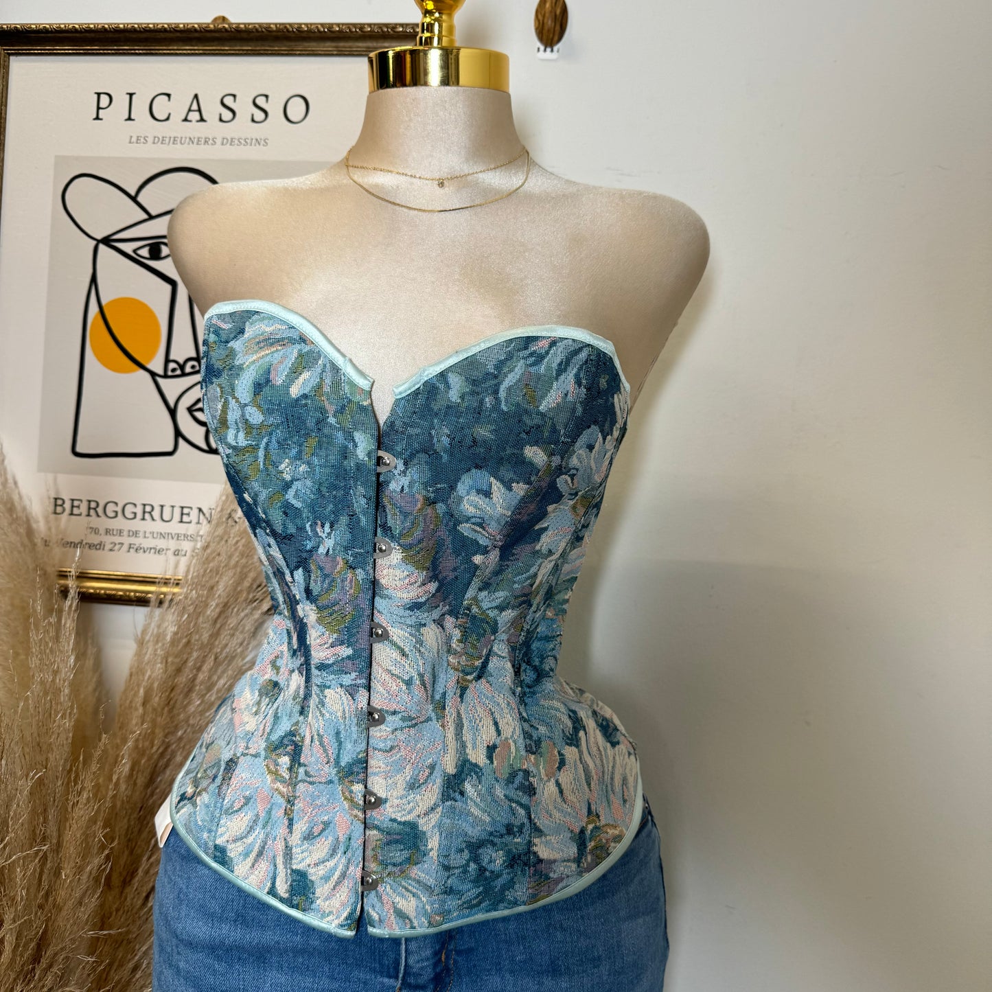 Long Corset Top-Blue