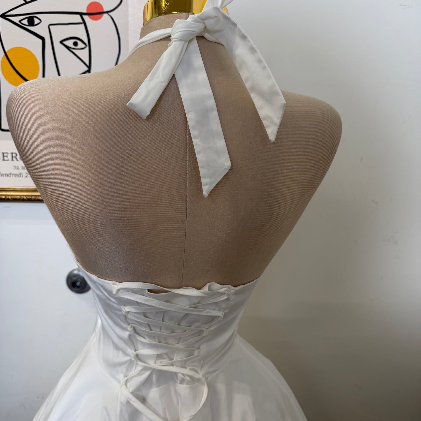 Angela Corset Halter Dress-White
