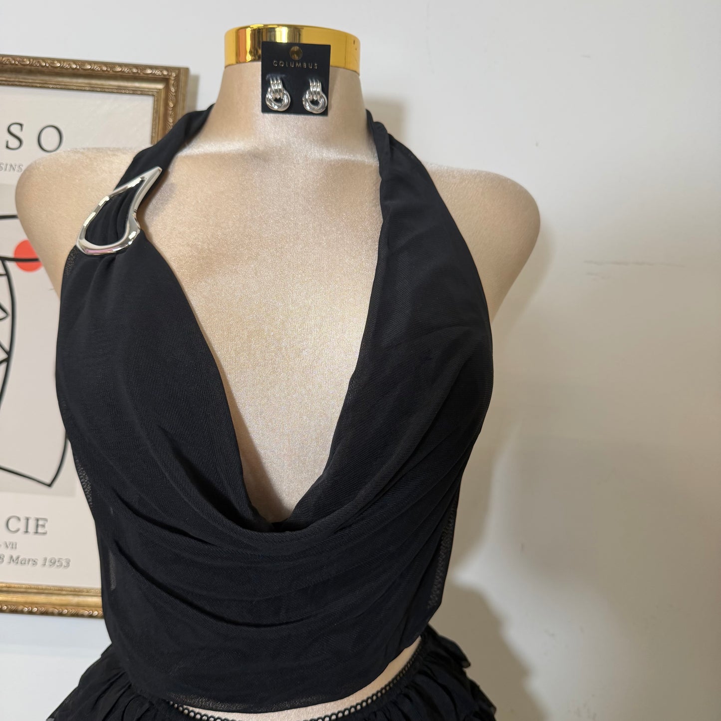 Halter Top And Short Set-Black