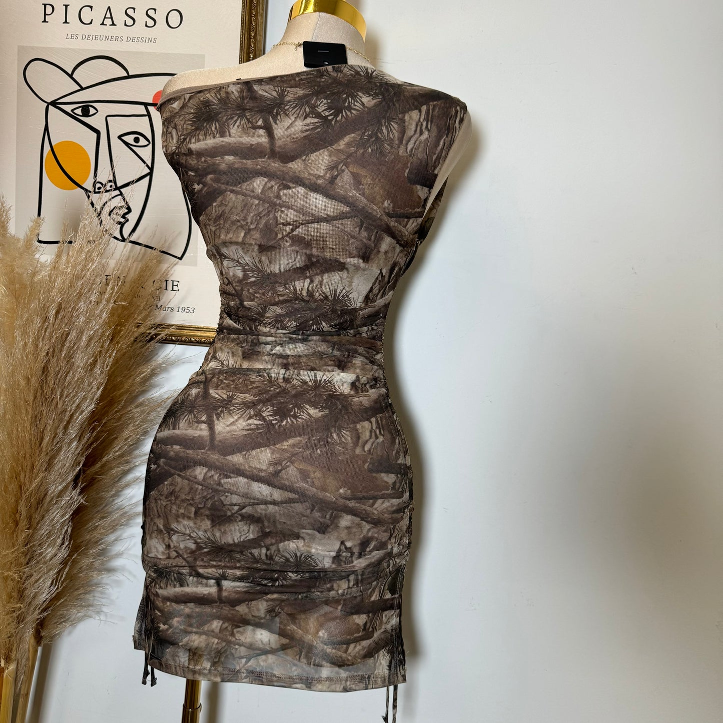Camo Asymetric Mini Dress-Camo1