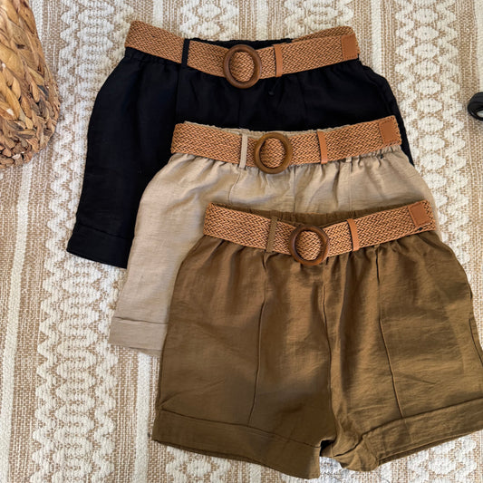 Linen Shorts with Belt