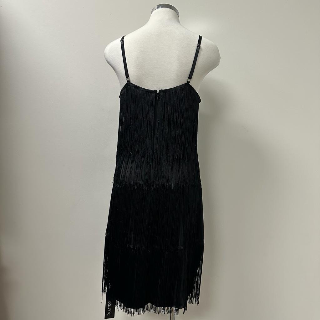 Harper Fringe Flapper Dress PL- Black
