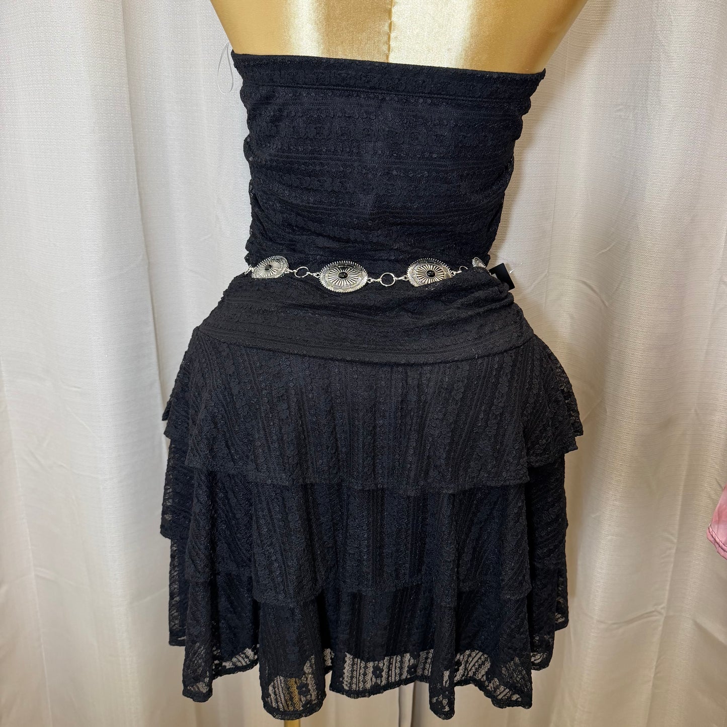 PL-Ruffle Tube Dress-Black