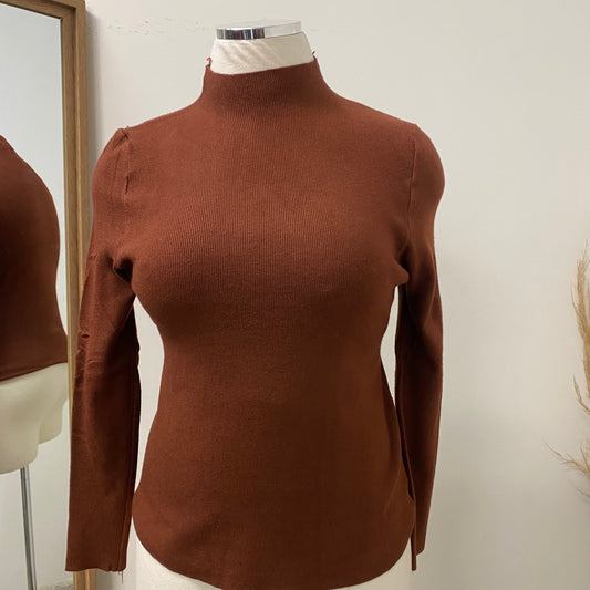Turtle Neck Top PL-Brown