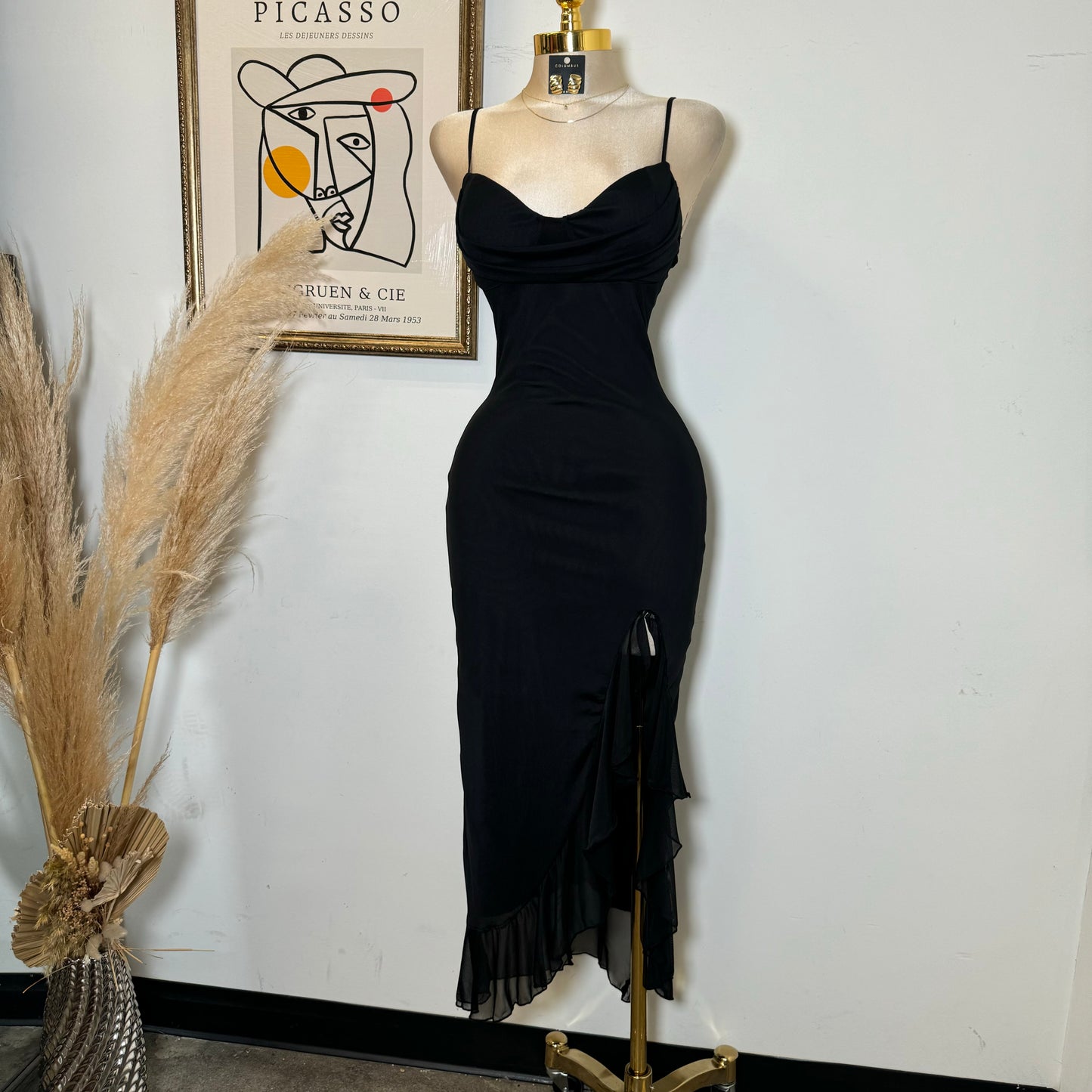 Karil Mesh Dress-Black