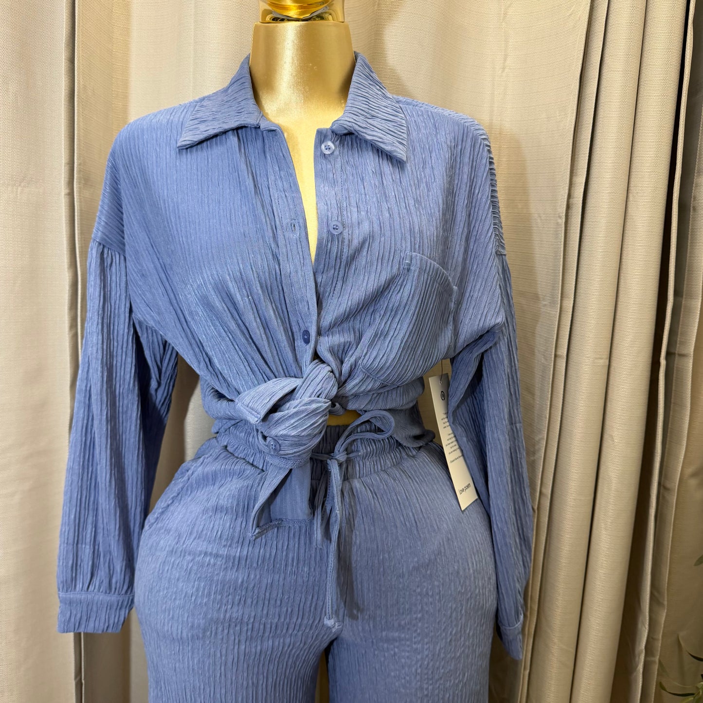 Long sleeve Pant Set-Baby Blue