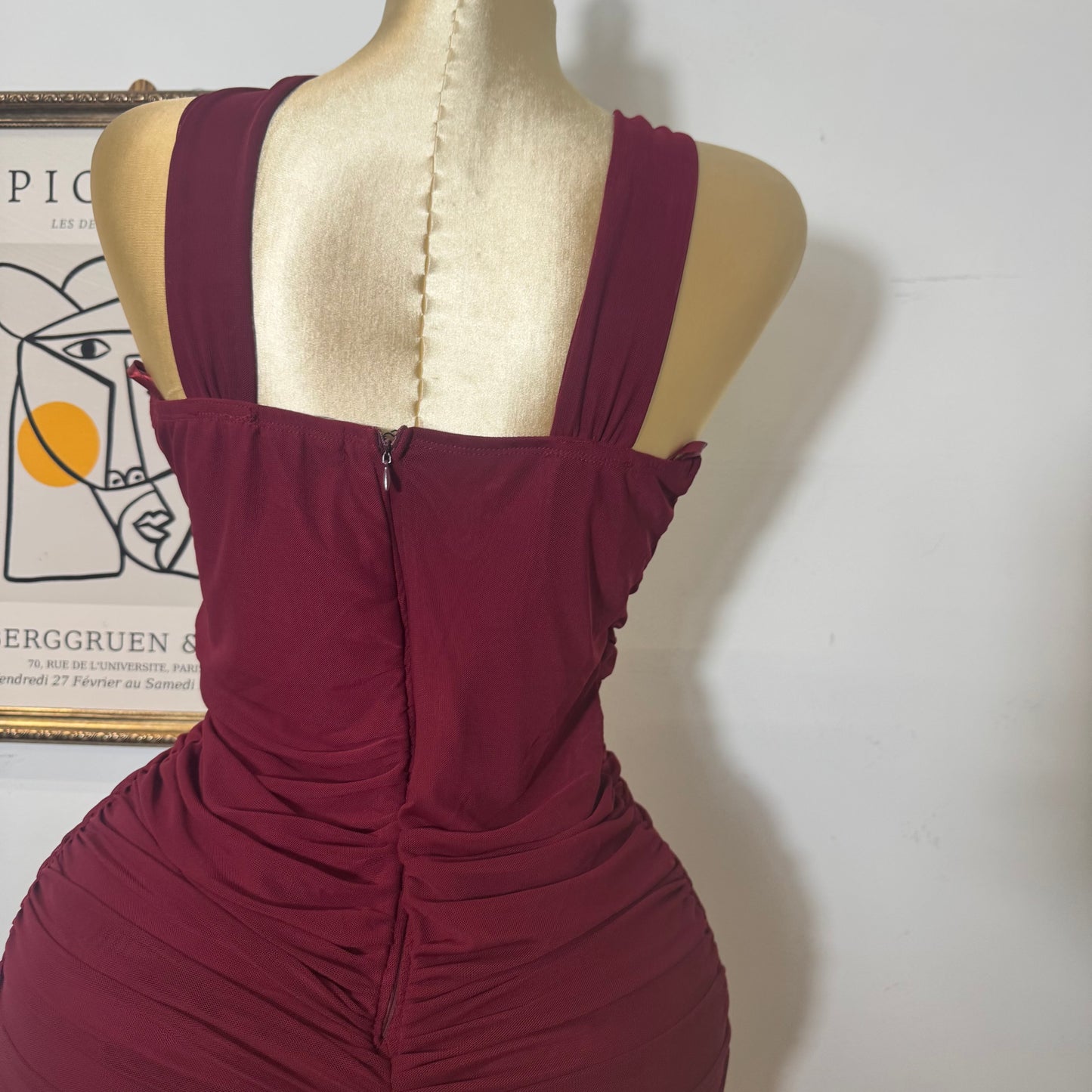 Inara Plus size Dress-Burgundy