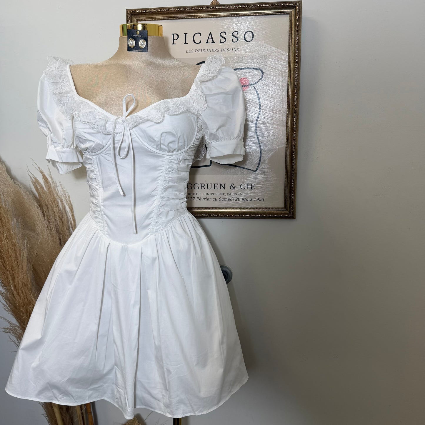 Fairly White Mini Dress-White