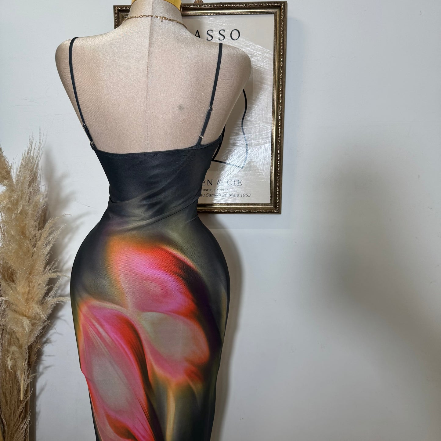 Multicolor Lace Trim Bodycon Midi Dress-Olive